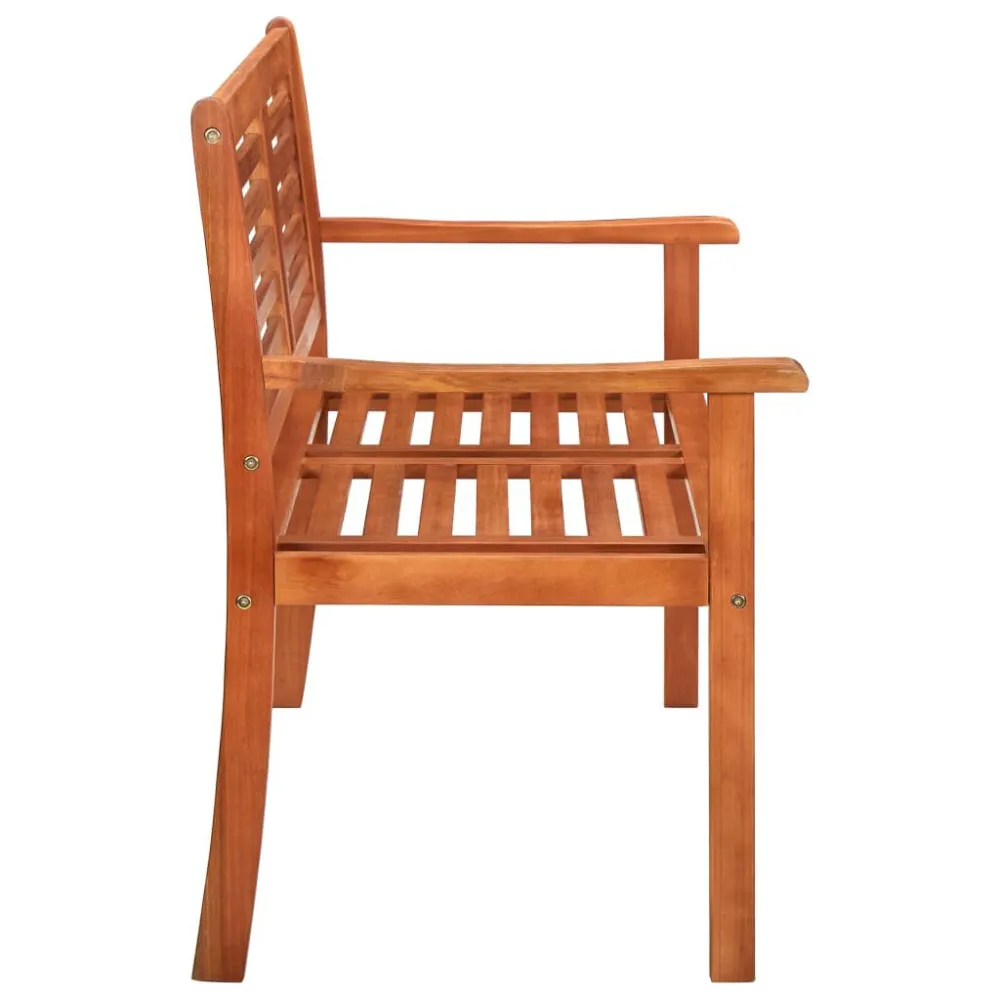 Panchina da Giardino 2 Posti 120 cm Legno Massello di Eucalipto con Cerniere Prova di Ruggine