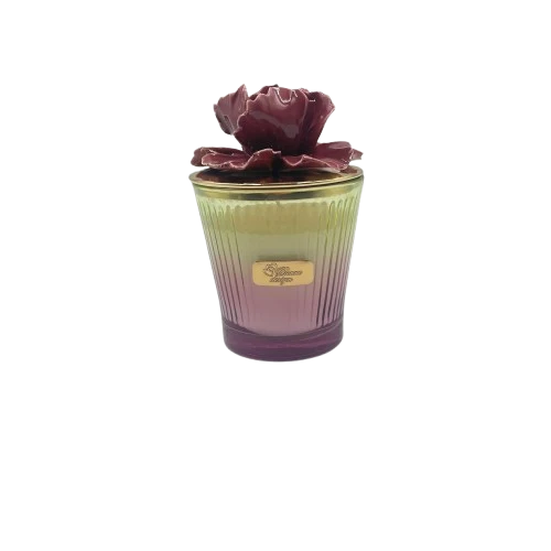 Premium da Giardino Pienne - Candela bicchiere con fiore mirto