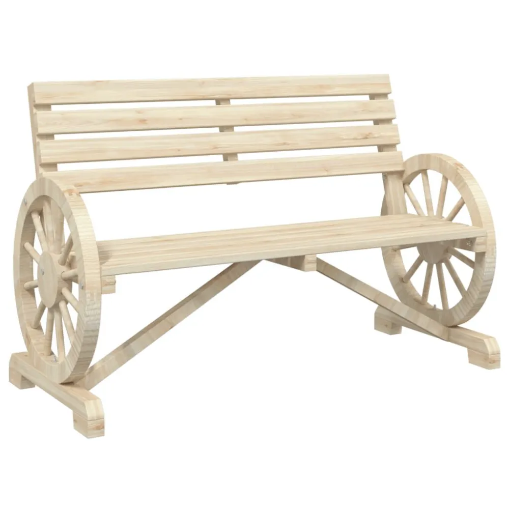 Robusto Impermeabile Panca da Giardino 2 Posti Legno Massello di Abete