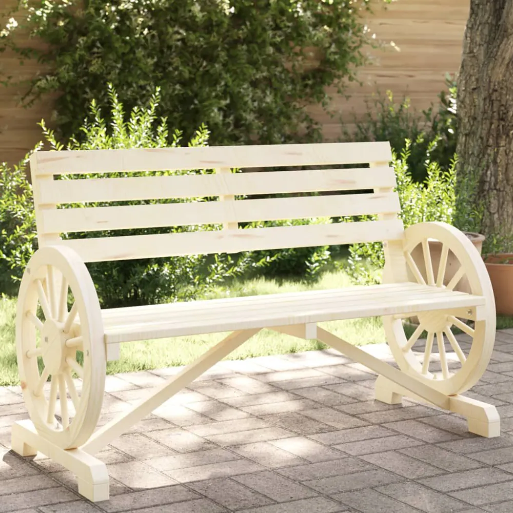 Robusto Impermeabile Panca da Giardino 2 Posti Legno Massello di Abete