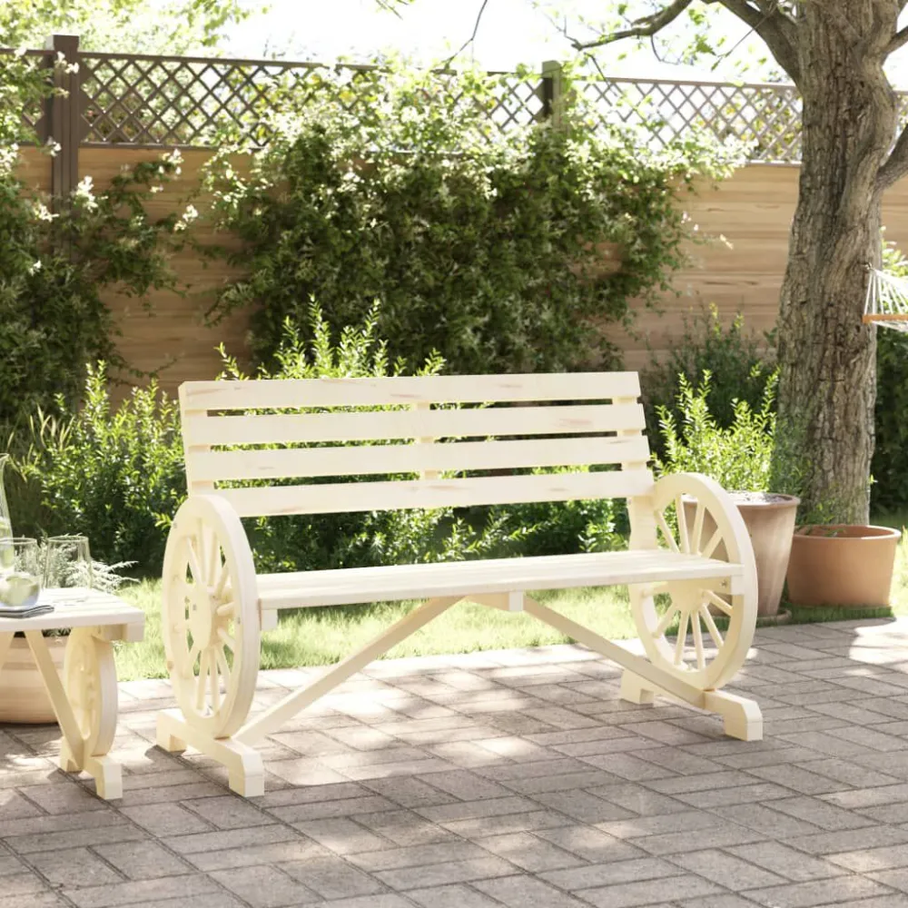 Robusto Impermeabile Panca da Giardino 2 Posti Legno Massello di Abete