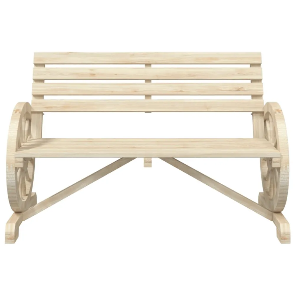 Robusto Impermeabile Panca da Giardino 2 Posti Legno Massello di Abete
