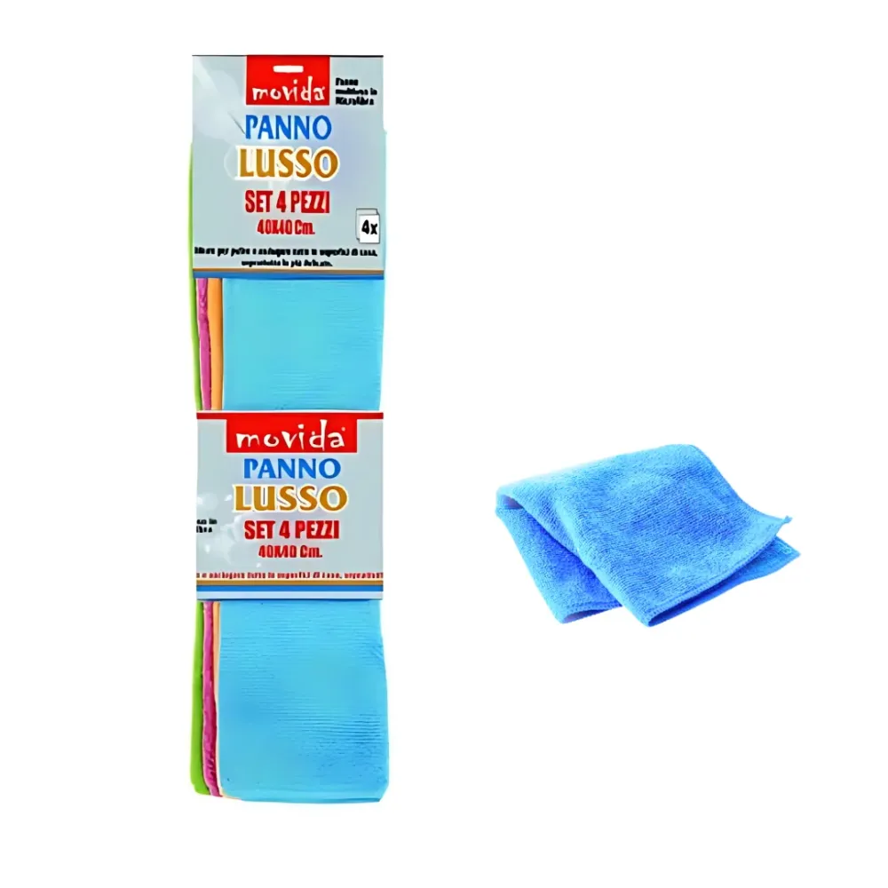 Set di 4 Panni Microfibra 40x40 cm - Perfetti per tutte le superfici