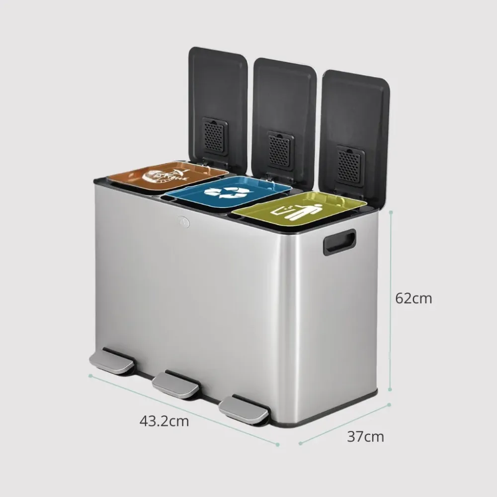 Contenitore per la raccolta differenziata pedale 3x15L