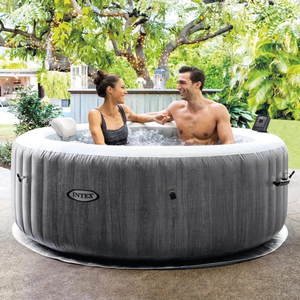 Intex Vasca da da Spa PureSpa Greywood ESCLUSIVO 196 cm per Piscina Rettangolare