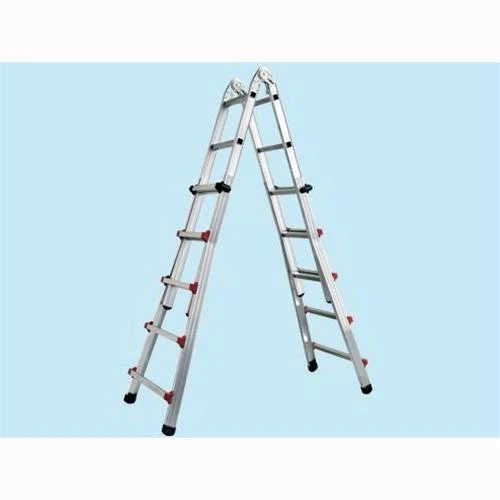 Scala Step Up telescopica piuma alluminio gradini 6+6 h. max 6,12 mt