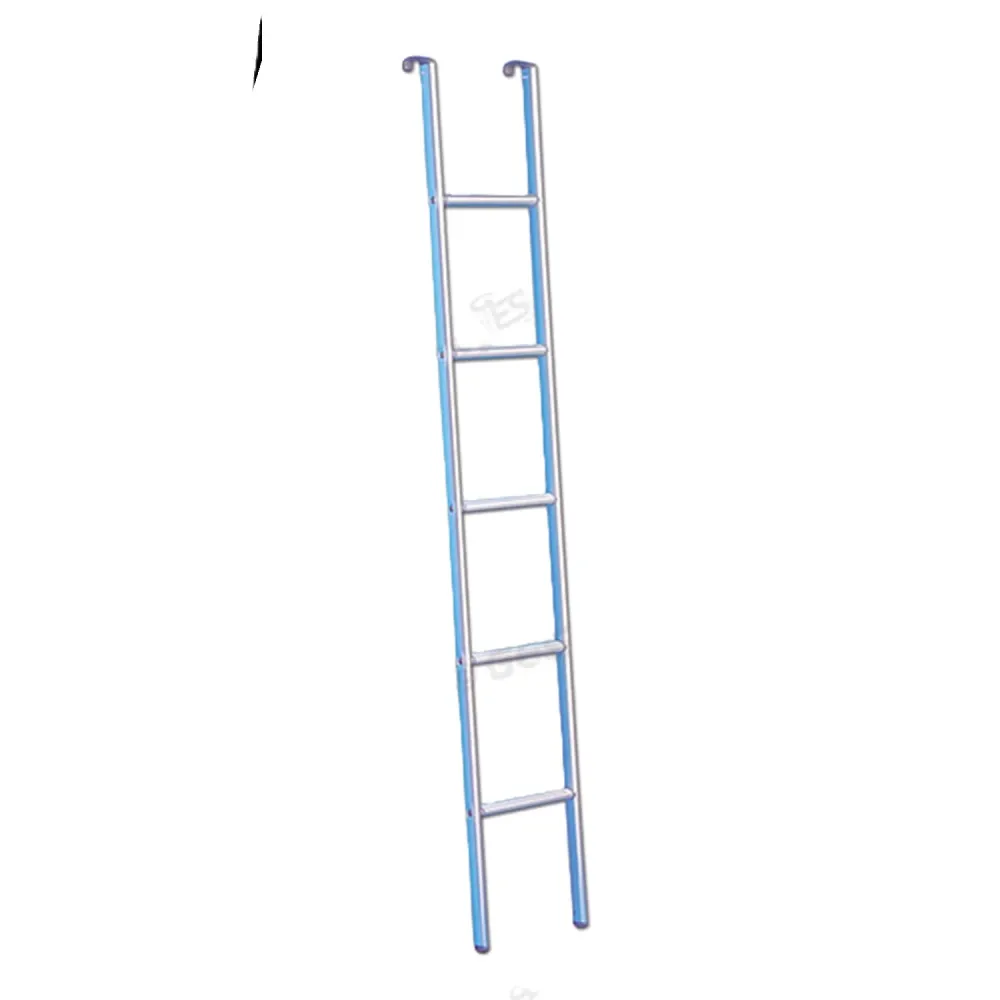 Scaletta alluminio anodizzato 5 gradini con gancio lungo 158 x 27 cm