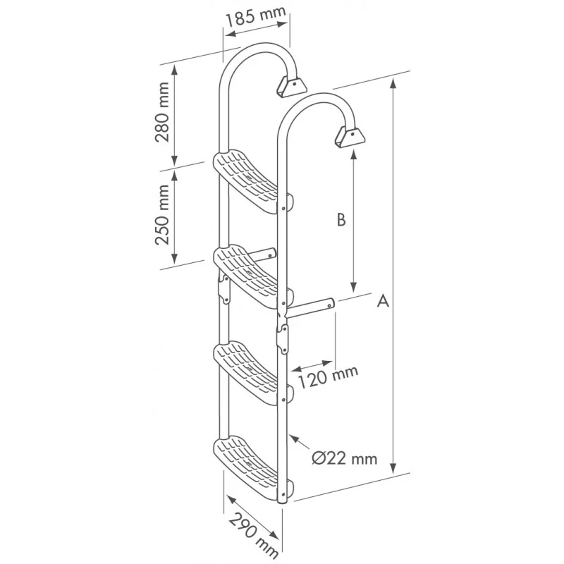 SCALETTA 5 GRADINI MM.1300x290 - P55697 - PLASTIMO