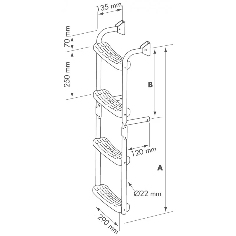SCALETTA 4 GRADINI MM.785X290 - P55700 - PLASTIMO