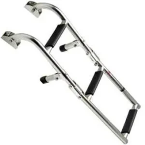 Scaletta Pieghevole Acciaio Inox 3 Gradini 60 X 22 Cm