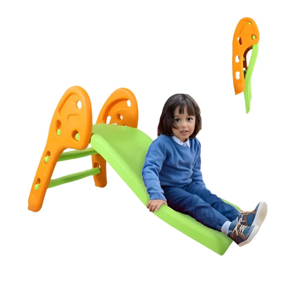 Scivolo per bambini | Resistente | Pieghevole | Bordi arrotondati | Gradini antiscivolo | Max.35kg | Verde| Dino XL | Mobi...