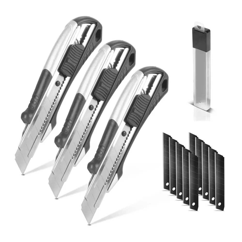 SEGGIORE CHIFE PREMIUM-CUTTRO PCM-182 ST 3 SET CONTRO BARE DI ABRRAGE 18 MM CUTTER PROFI | Coltello da tappeto | Coltello...