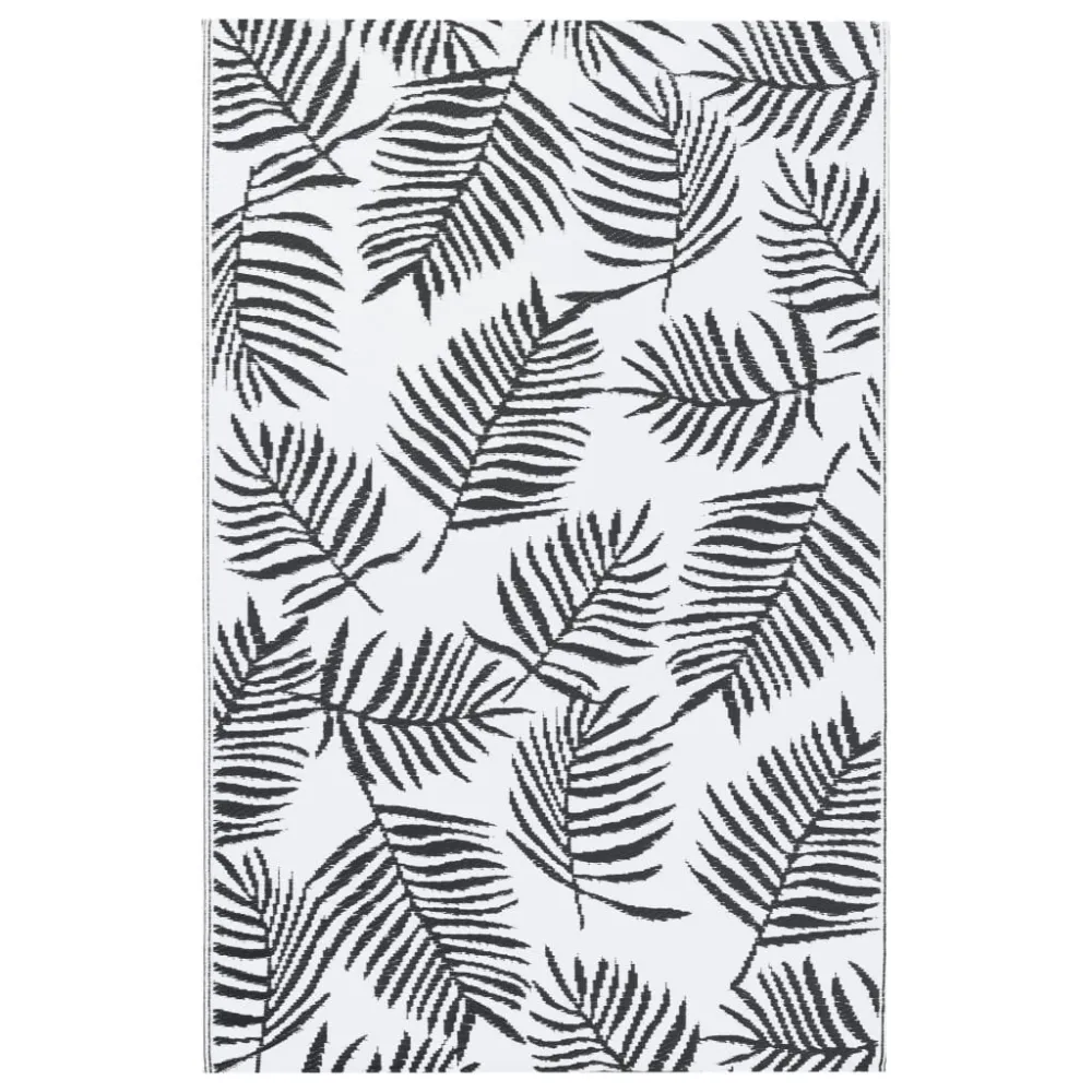 Tappeto da Esterni ARAKIL Bianco e Nero 120x180 cm PP