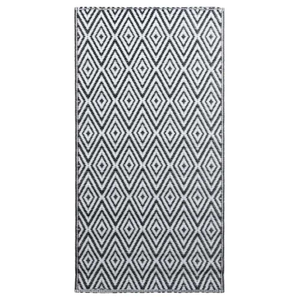 Tappeto da Esterni Bianco e Nero 80x150 cm PP