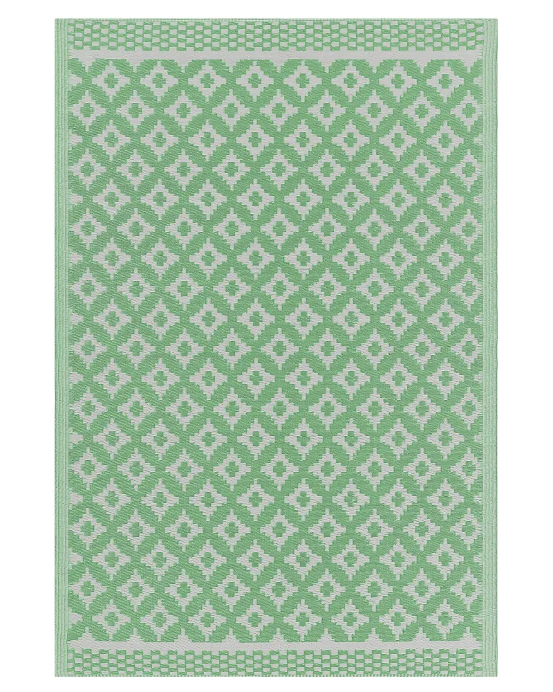 Tappeto da esterno con forme geometriche 120 x 180 cm verde trasparente THANE