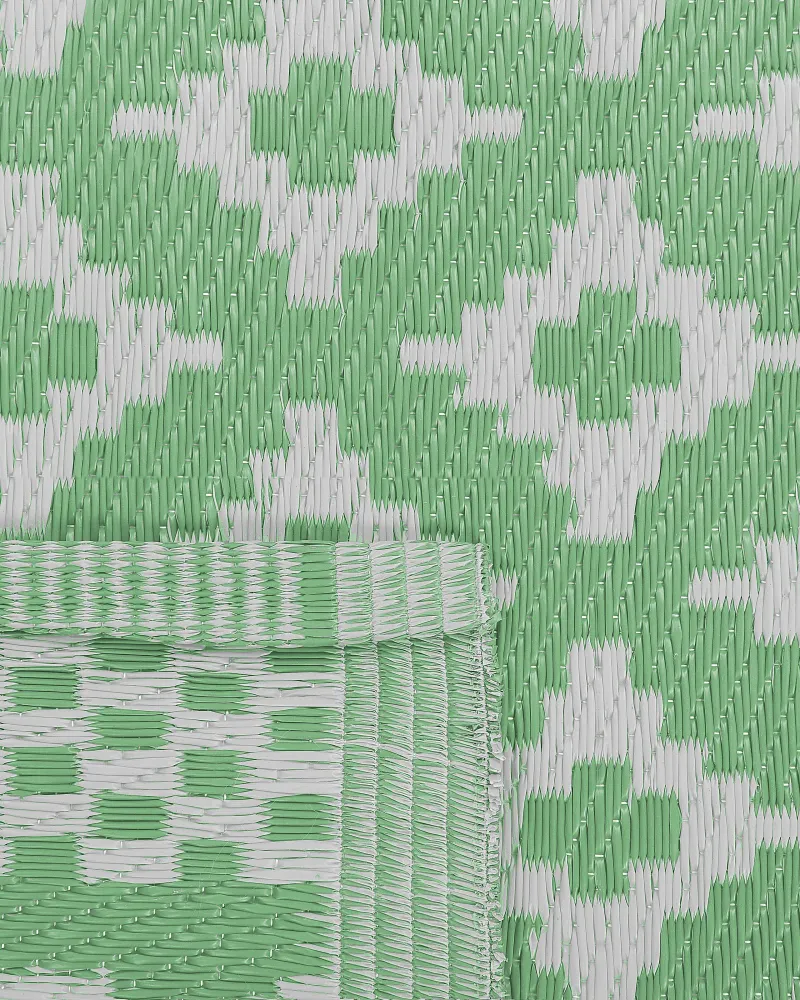 Tappeto da esterno con forme geometriche 120 x 180 cm verde trasparente THANE