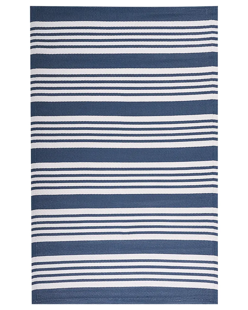 Tappeto da giardino blu ombroso e bianco 120 x 180 cm ELURU