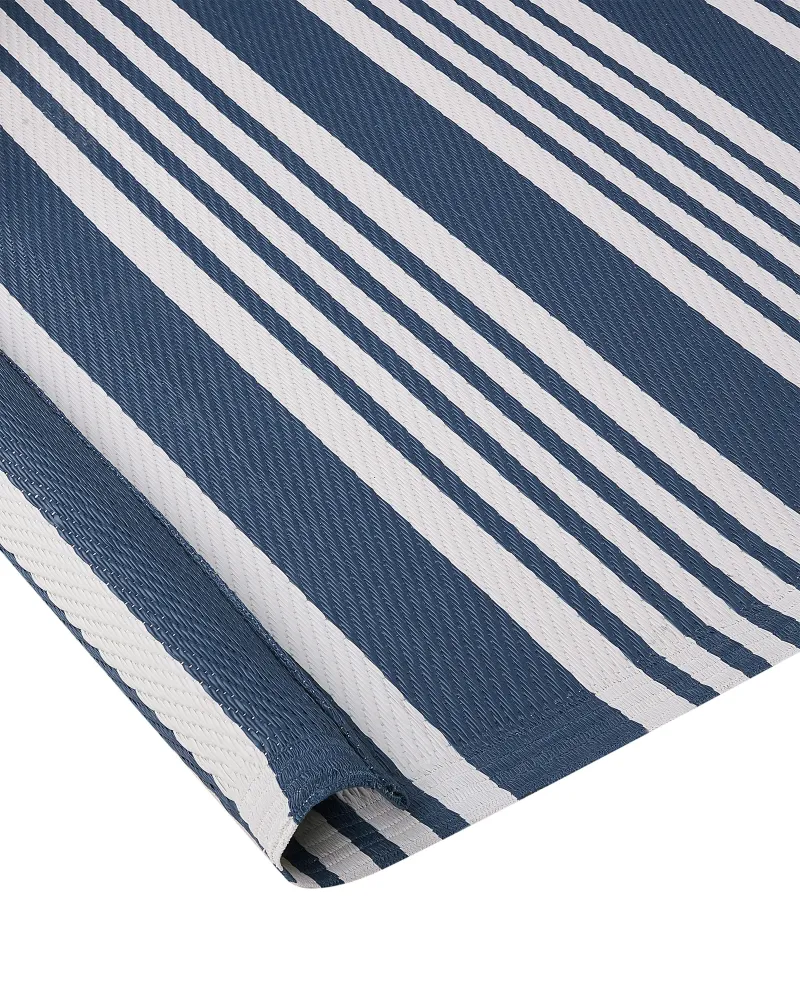 Tappeto da giardino blu ombroso e bianco 120 x 180 cm ELURU