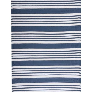 Tappeto da giardino blu tenebroso e bianco 120 x 180 cm ELURU