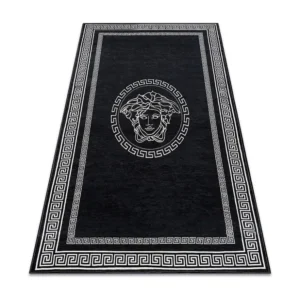 Tappeto lavabile ANDRE 2031 Telaio medusa greco antiscivolo - nero / b 120x170 cm