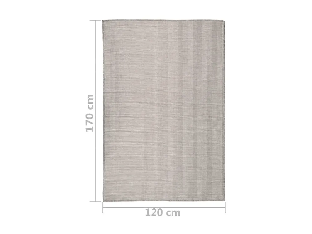 Tappeto per esterni tessitura piatta 120x170 cm Tortora