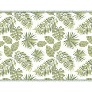 Tappeto Vinile motivo tropicale 120 x 180 cm Verde e Bianco TROPICALA