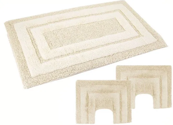 PHP Parure 3pz tappeti bagno Sirio antiscivolo 1 da 50x80 2 da 40x40 Farina
