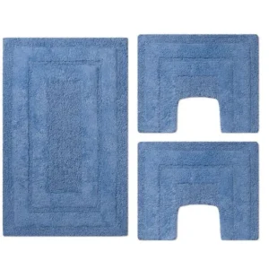 PHP Parure 3pz tappeti bagno Sirio antiscivolo 1 da 50x80 2 da 40x40 Mediterraneo