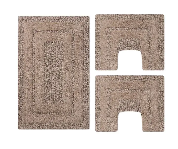 PHP Parure 3pz tappeti bagno Sirio antiscivolo 1 da 50x80 2 da 40x40 Lino