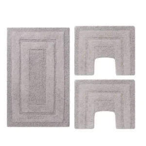 PHP Parure 3pz tappeti bagno Sirio 1 da 50x80 2 da 40x40 Perla