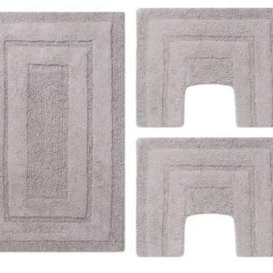 PHP Parure 3pz tappeti bagno Sirio 1 da 50x80 2 da 40x40 Perla