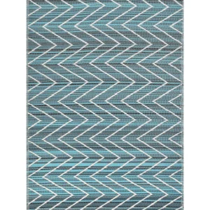 Tappeto da esterno blu con motivo zig zag 120 x 180 cm BALOTRA dalla Francia