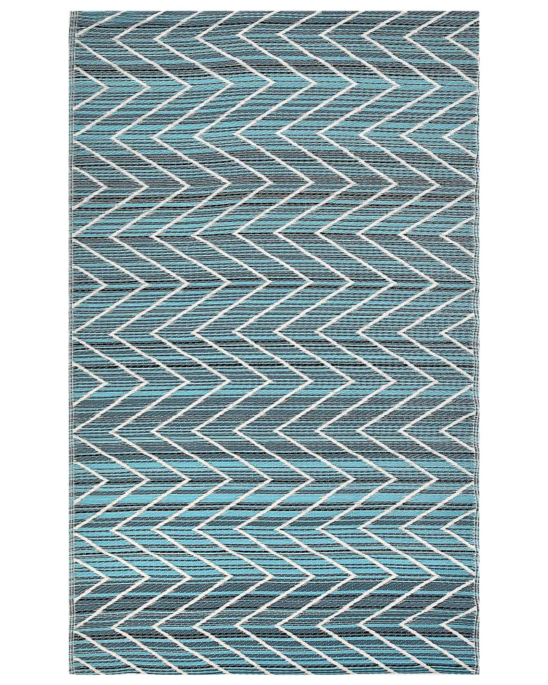 Tappeto da esterno blu con motivo zig zag 120 x 180 cm BALOTRA dalla Francia