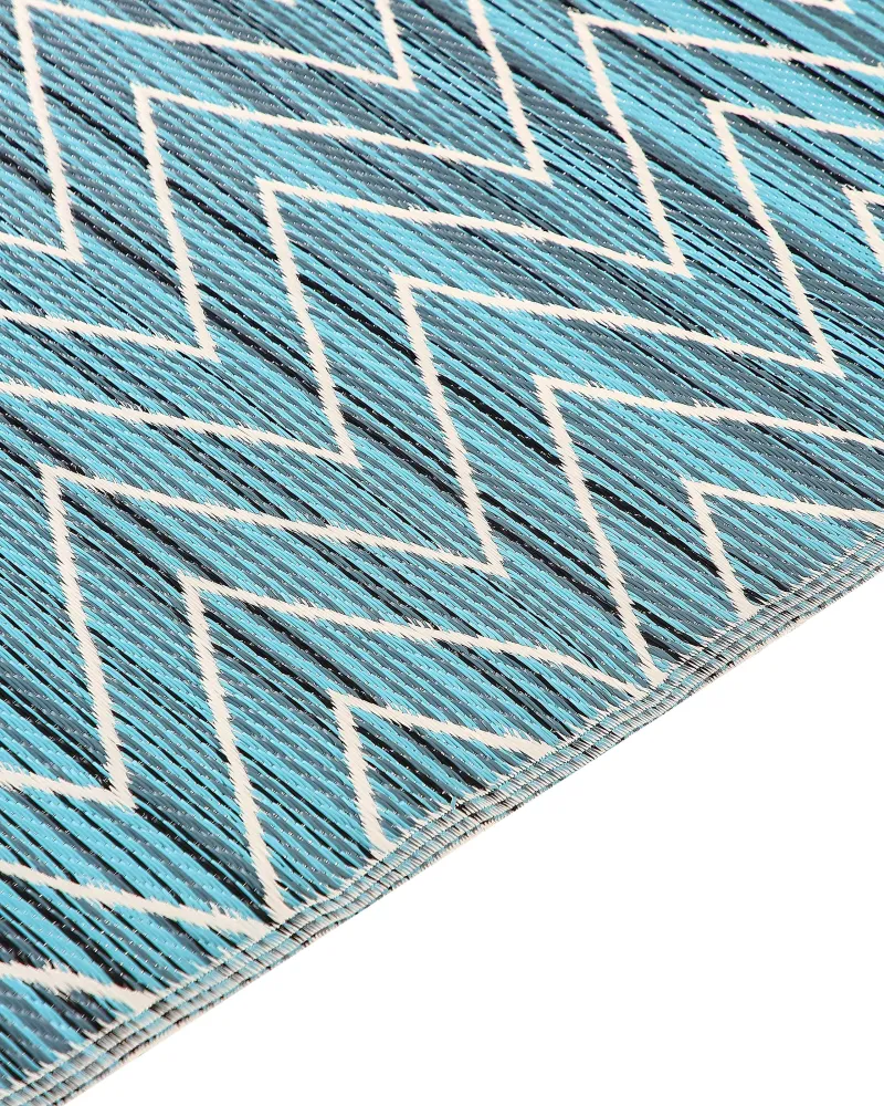 Tappeto da esterno blu con motivo zig zag 120 x 180 cm BALOTRA dalla Francia