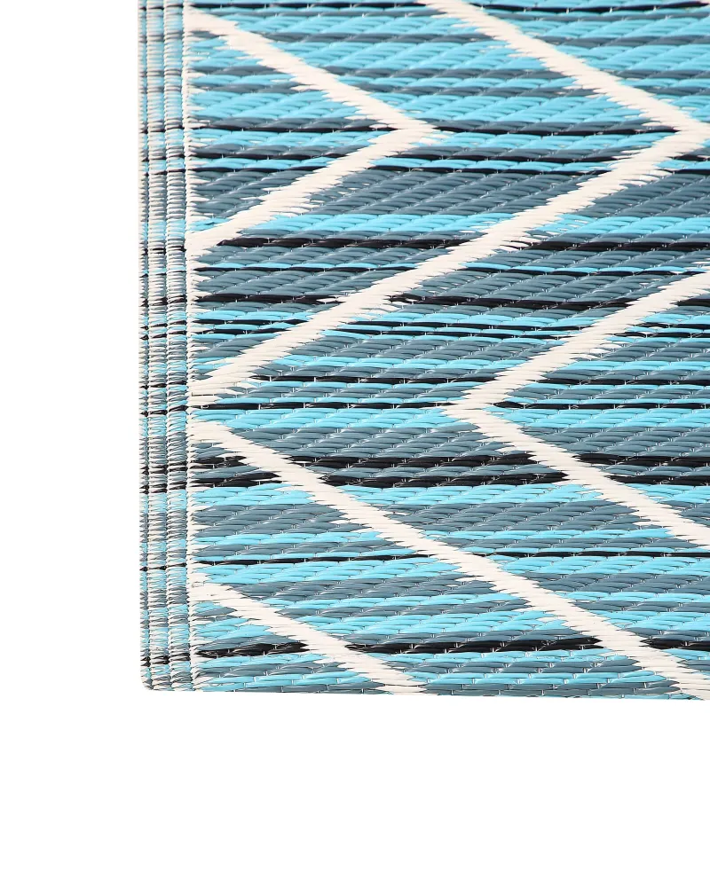 Tappeto da esterno blu con motivo zig zag 120 x 180 cm BALOTRA dalla Francia