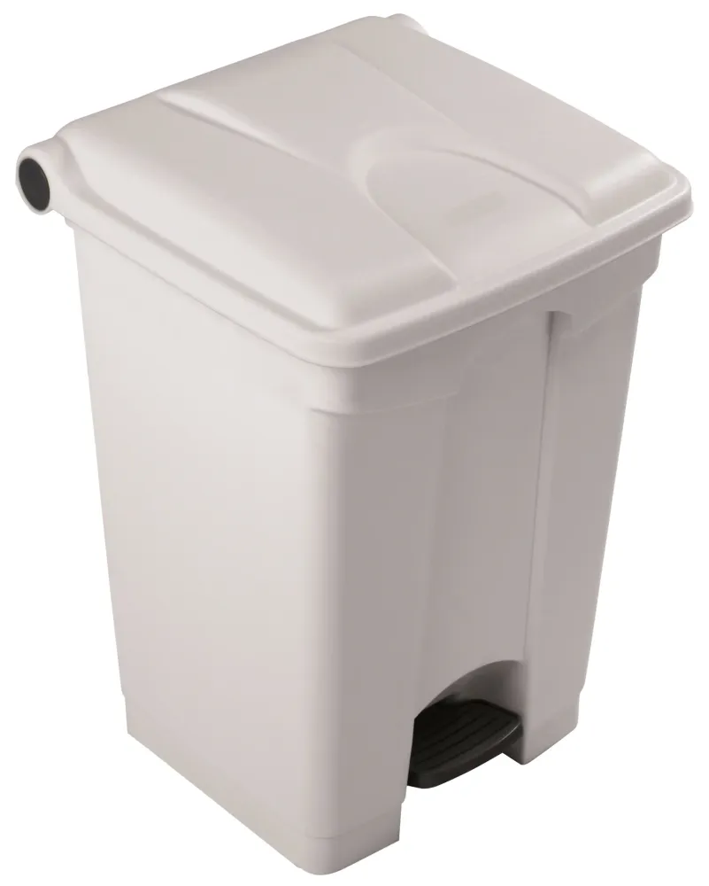 Pattumiera pedale rettangolare bianca 45lt 41x40cm H60cm