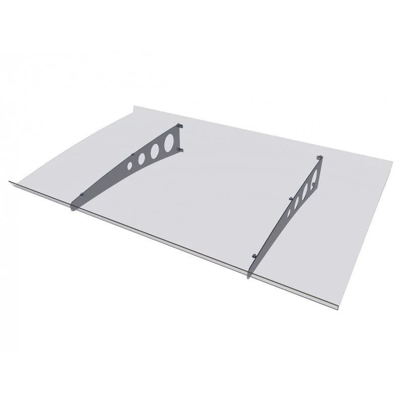 Pensilina Trasparente da Esterno 140x90 cm Policarbonato con Supporti Acciaio