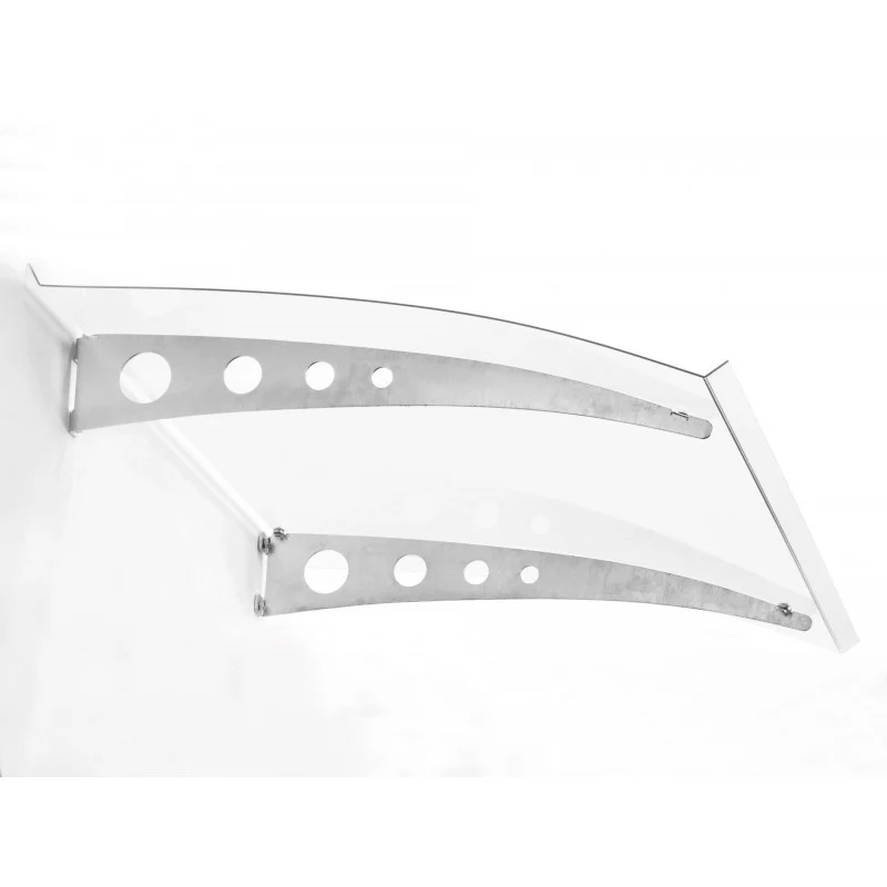 Pensilina Trasparente da Esterno 140x90 cm Policarbonato con Supporti Acciaio
