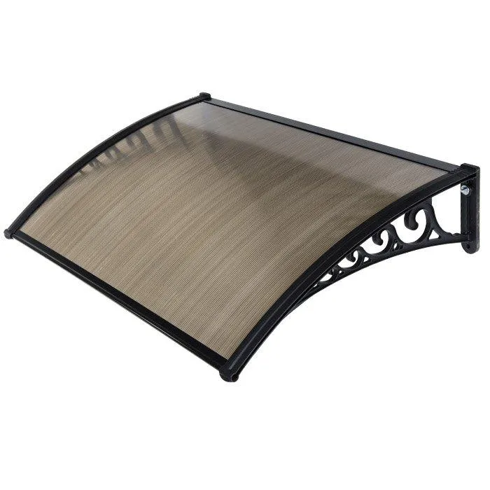 Pensilina Tettoia Modulabile Policarbonato Alveolare Nero Fumè 120X100cm Bertozzi Naxos