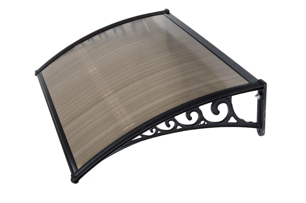 Pensilina Tettoia Modulabile Policarbonato Alveolare Nero Fumè 120X100cm Bertozzi Naxos