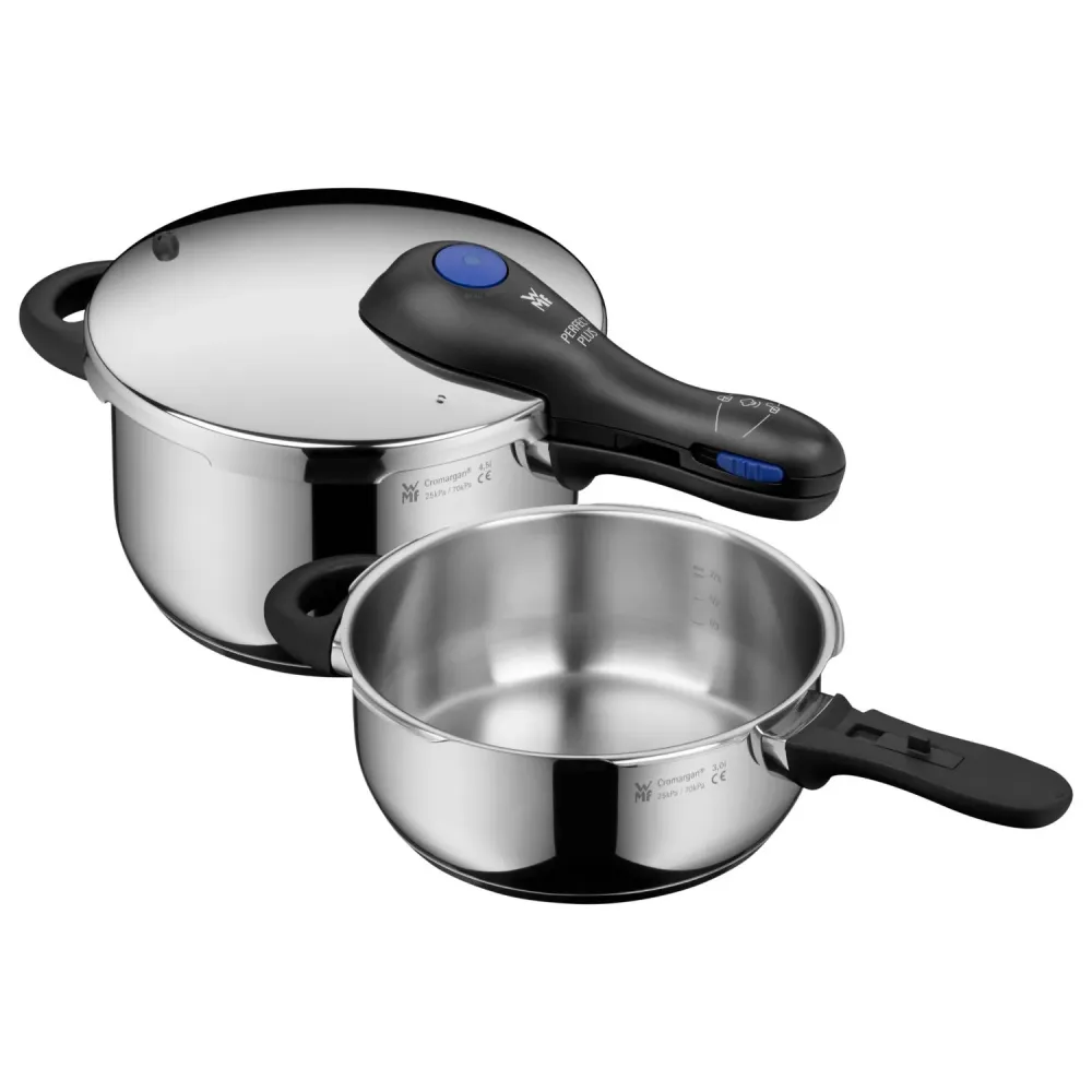 WMF Perfect Plus Pentola Pressione 2 Pezzi 4,5L + 3,0L Acciaio Inox Induzione NEW