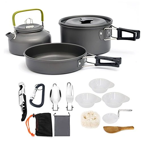 AUTOPkio Set di stoviglie da Campeggio, Portatile Leggero Outdoor Cookset...