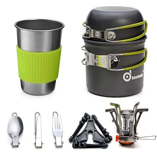 Odoland Pentole Set da Campeggio incl. 1.2 L Pentola e 0.6 L Padella...
