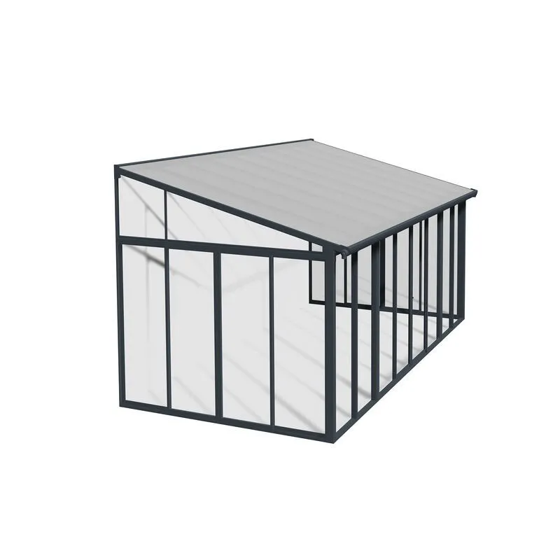 Canopia San Remo Pergola Chiusa Alluminio 3X5.6 m Grigio con Zanzariera Integrata
