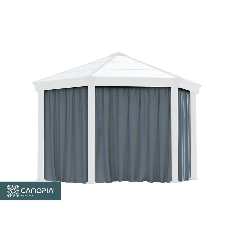 Canopia Set Di Tende Esagonali Per Gazebo Monaco / Roma 2.3X2.2 m Resistente al Vento