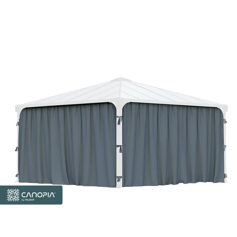 Canopia Set Di Tende Per Gazebo Palermo 4X2.2 m con Tetto Tessuto Tecnico