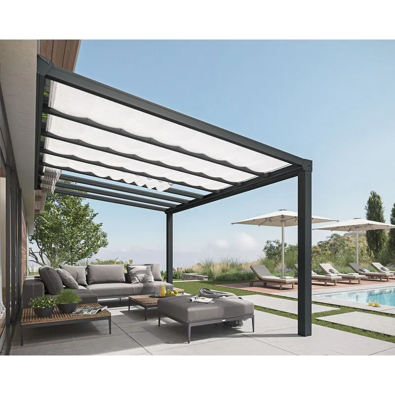 Tenda da Sole Canopia Tenda da Tetto Per la Pergola Stockholm 3.4X3.7 m Bianco