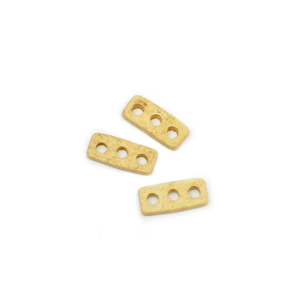 10 Perle separatori rettangolo ceramica crema