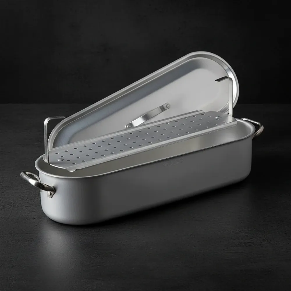 AGNELLI | PESCIERA ALLUMINIO 60X17X13H CM CON COPERCHIO