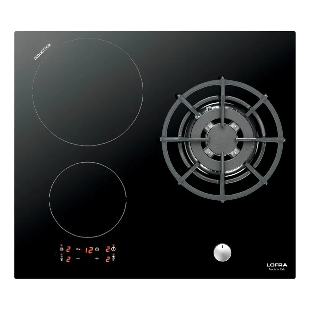 Piano Cottura Misto Gas Induzione - HIN612 LUNA - Piano Cottura - 1 fuoco gas e 2 zone induzione